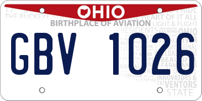 OH license plate GBV1026