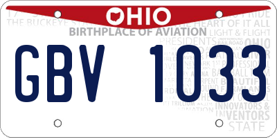 OH license plate GBV1033