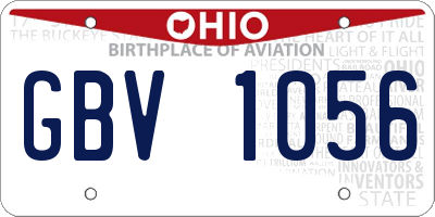 OH license plate GBV1056