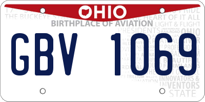 OH license plate GBV1069