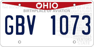 OH license plate GBV1073