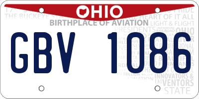OH license plate GBV1086