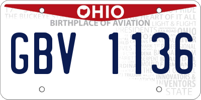 OH license plate GBV1136