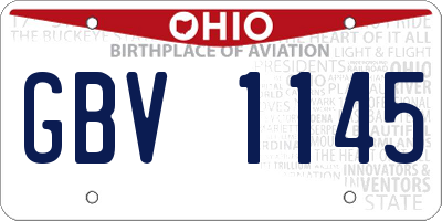 OH license plate GBV1145
