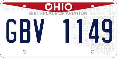 OH license plate GBV1149
