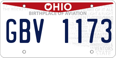 OH license plate GBV1173