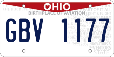 OH license plate GBV1177