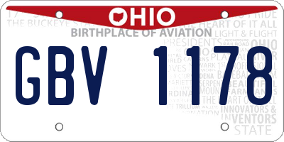 OH license plate GBV1178