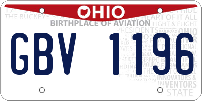OH license plate GBV1196