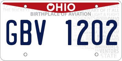 OH license plate GBV1202