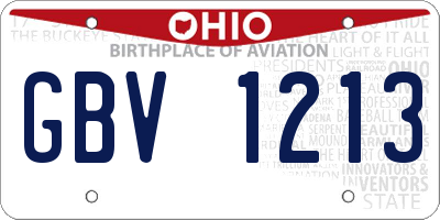 OH license plate GBV1213