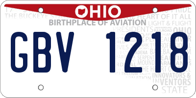 OH license plate GBV1218