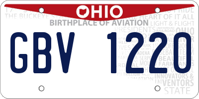 OH license plate GBV1220