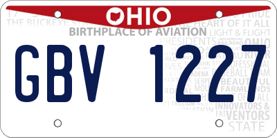 OH license plate GBV1227