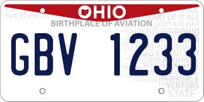 OH license plate GBV1233