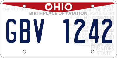 OH license plate GBV1242