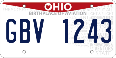 OH license plate GBV1243