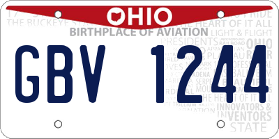 OH license plate GBV1244