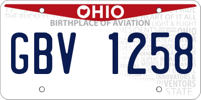 OH license plate GBV1258