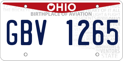 OH license plate GBV1265
