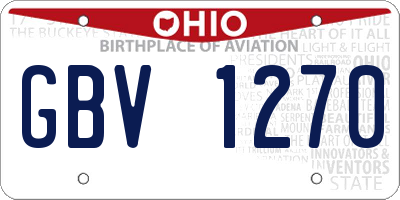 OH license plate GBV1270