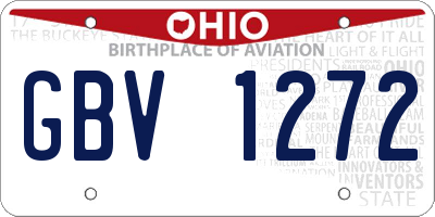 OH license plate GBV1272