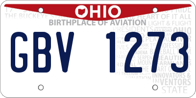 OH license plate GBV1273