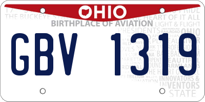 OH license plate GBV1319