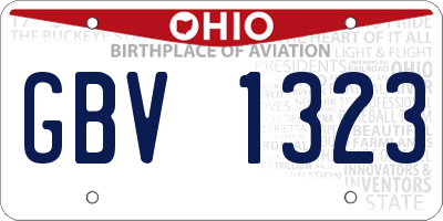 OH license plate GBV1323