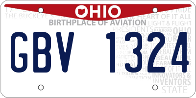 OH license plate GBV1324