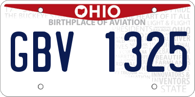 OH license plate GBV1325