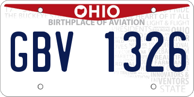 OH license plate GBV1326