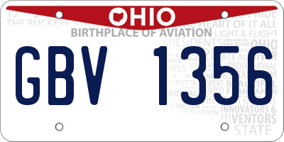 OH license plate GBV1356