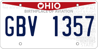 OH license plate GBV1357