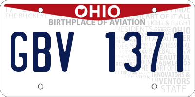 OH license plate GBV1371