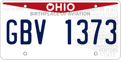 OH license plate GBV1373