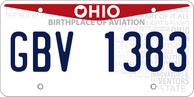 OH license plate GBV1383