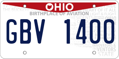 OH license plate GBV1400