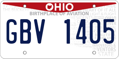 OH license plate GBV1405