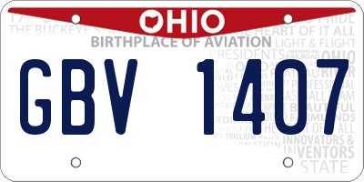 OH license plate GBV1407