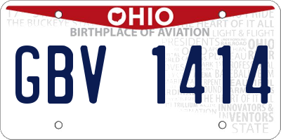 OH license plate GBV1414