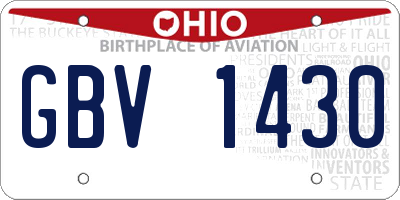 OH license plate GBV1430