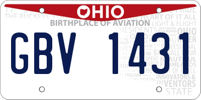 OH license plate GBV1431