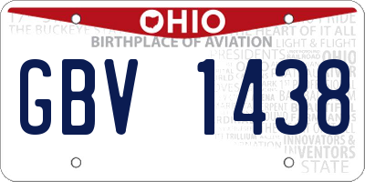 OH license plate GBV1438