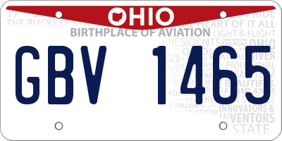 OH license plate GBV1465