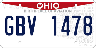 OH license plate GBV1478
