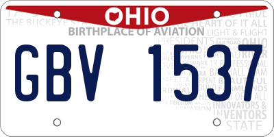 OH license plate GBV1537