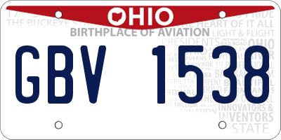 OH license plate GBV1538