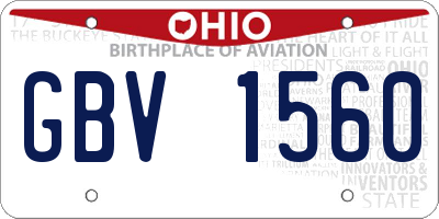 OH license plate GBV1560