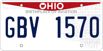 OH license plate GBV1570